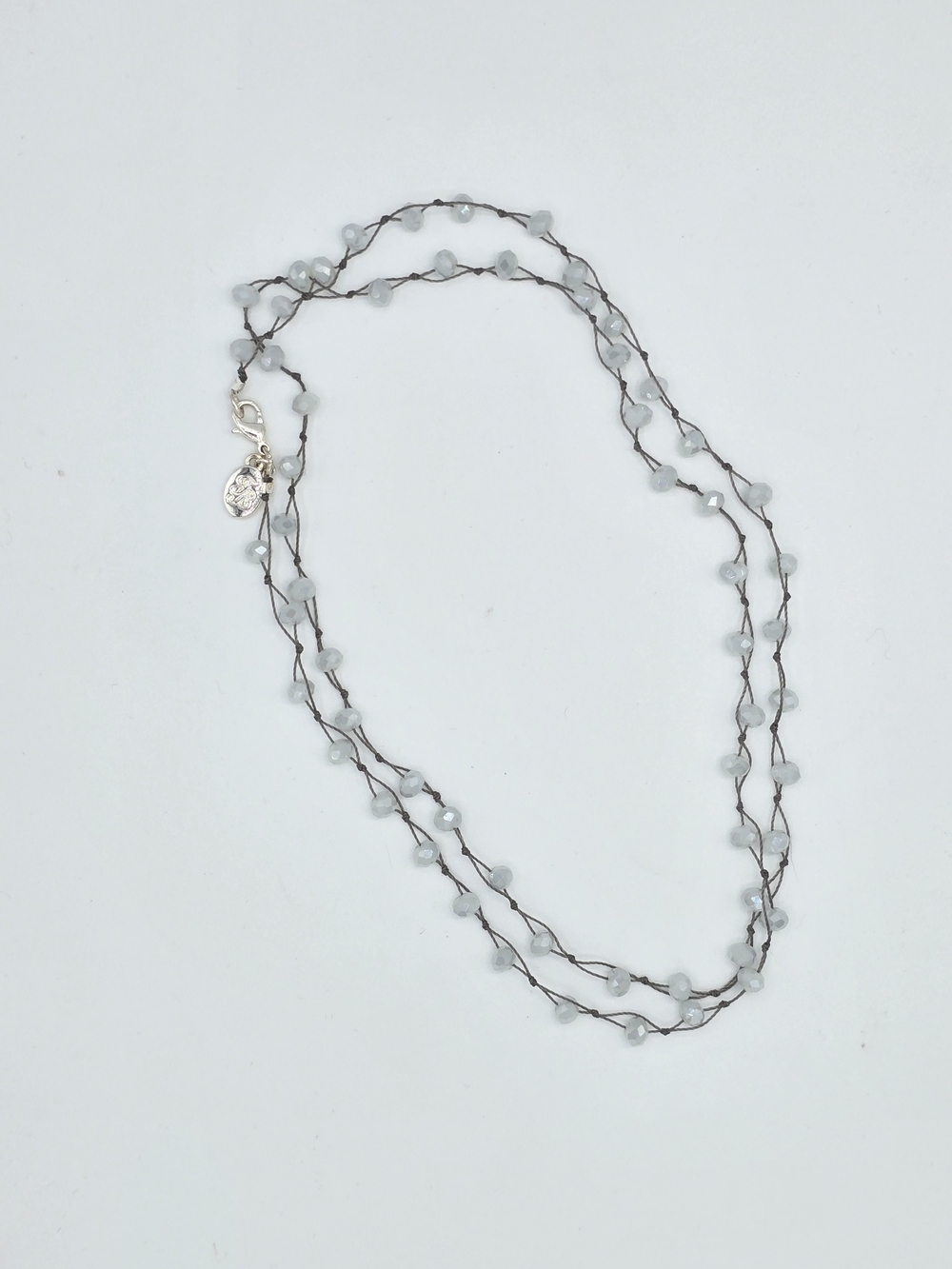 Tommy Bahama Long Faceted Bead Knotted Cord Layering Necklace